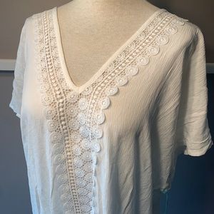 Kona Sol NWT Coverup Dress Size 12/14 Large White